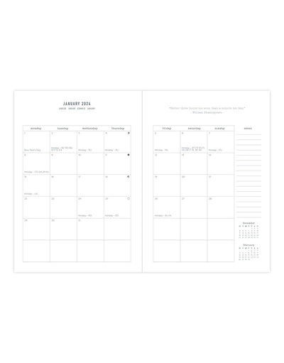 Spring Valley A5 Week to View Diary 2024 - Multilanguage#color_mint