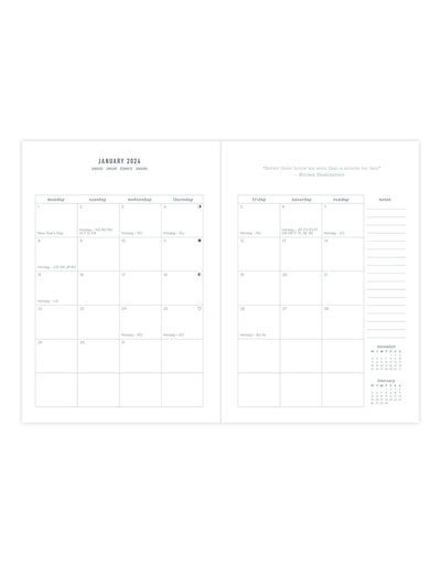 Raw A5 Week to View Planner 2024 - Multilanguage#color_gray