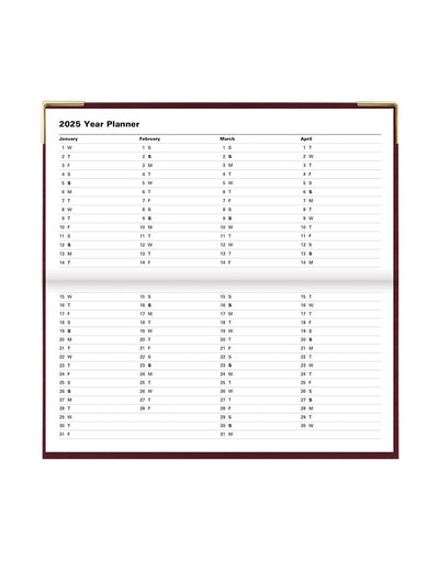 Classic Slim Landscape Week to View Planner with Appointments and Planners 2025 - English 25-C32SBY#color_burgundy