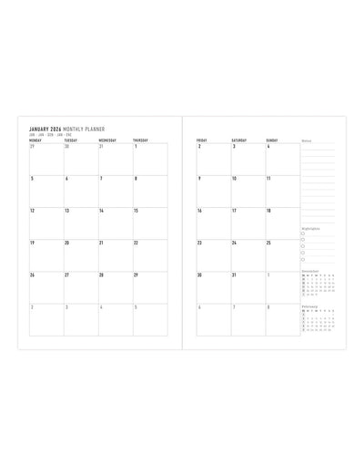 Letts of London Milano A5 Week to View Planner 2026 - Multilanguage Blue 26-080570 #color_blue