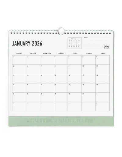 Letts of London Conscious 2026 Wall Calendar Sage 26-082347 #color_sage