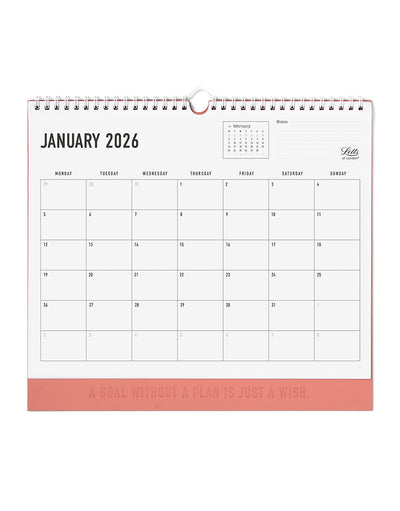 Letts of London Conscious 2026 Wall Calendar Clay 26-082348 #color_clay