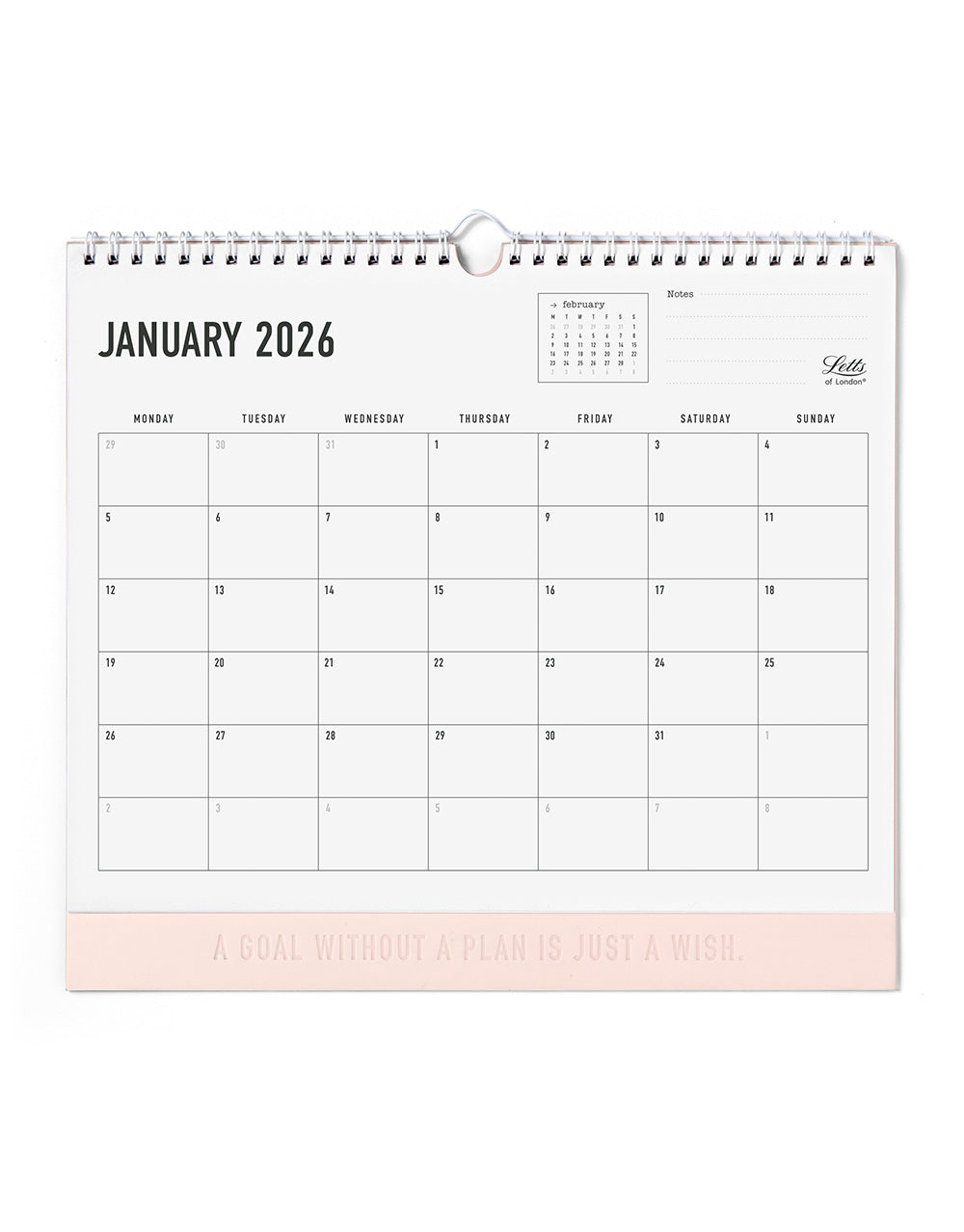 Letts of London Conscious 2026 Wall Calendar Rosewater 26-082350 #color_rosewater