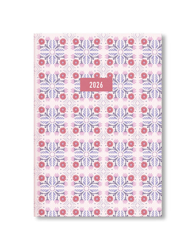 Letts of London Morocco A5 Week to View Planner 2026 - Multilanguage Pink 26-082494 #color_pink