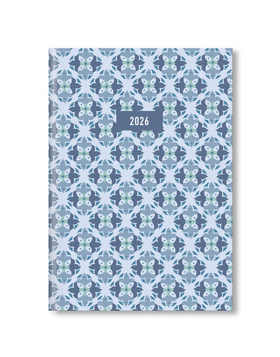Letts of London Morocco A5 Week to View Planner 2026 - Multilanguage Blue 26-082495 #color_blue