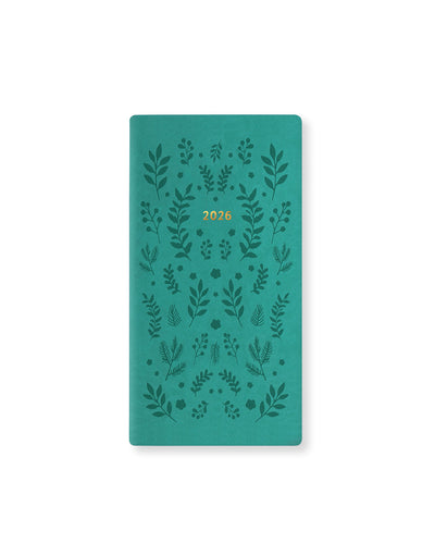 Letts of London Woodland Slim Week to View Planner 2026 - Multilanguage Green 26-082545 #color_green