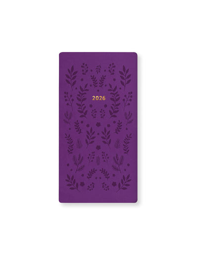 Letts of London Woodland Slim Week to View Planner 2026 - Multilanguage Purple 26-082548 #color_purple