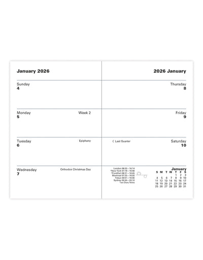 Letts of London Classic Mini Pocket Week to View Planner 2026 - Sunday Start - English Dark Blue 26-C32EBE #color_dark-blue