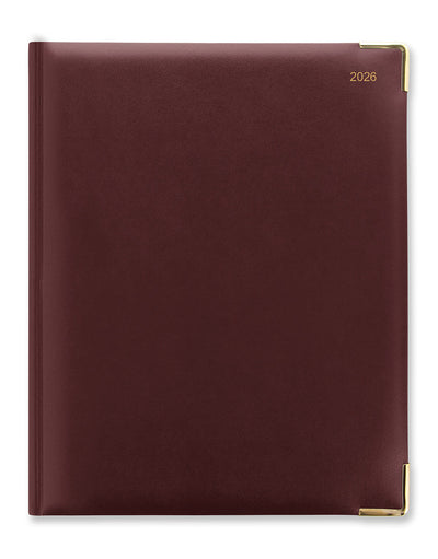Letts of London Classic Quarto Vertical Week to View Planner with Appointments 2026 - English Burgundy 26-C32YBY #color_burgundy