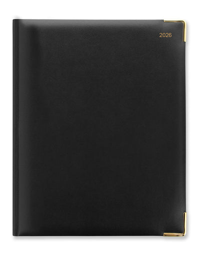 Letts of London Classic Quarto Vertical Week to View Planner with Appointments 2026 - English Black 26-C32YIBK #color_black