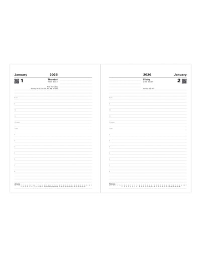 Letts of London Standard A5 Day to a Page Planner 2026 - English 26-C10XBK #color_black