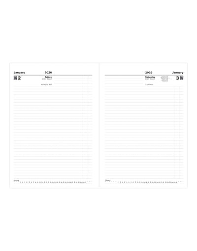 Letts of London Standard A4 Day to a Page Planner 2026 - English Black 26-C10ZBK #color_black