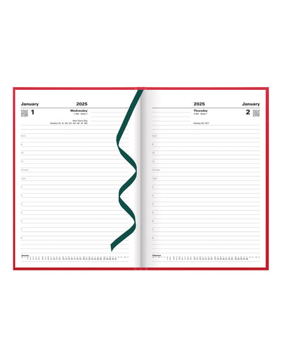 Standard A5 Day to a Page Planner 2025 - English 25-C10XBY#color_red