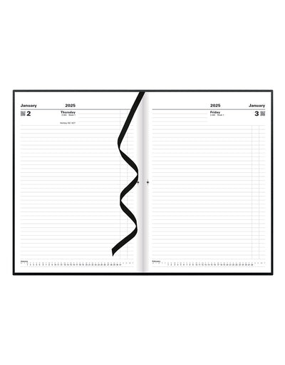 Standard A4 Day to a Page Planner 2025 - English 25-C10ZBK#color_black