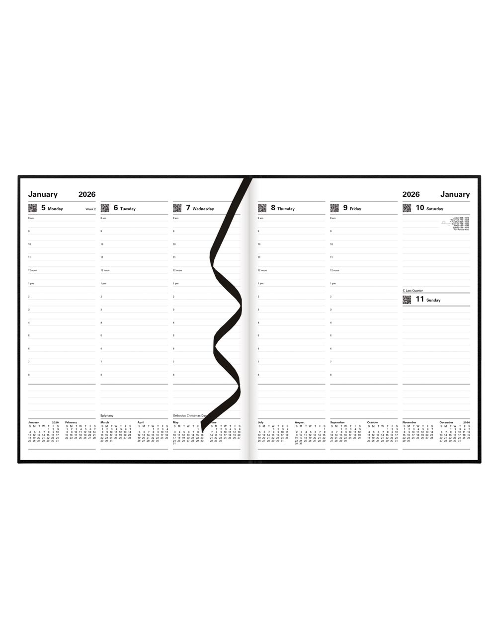 Letts of London Principal Quarto Week to View Planner with Appointments 2026 - English 26-C30YABK #color_black