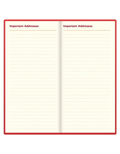 Letts of London Belgravia Slim Landscape Week to View Leather Diary with Appointments and Planners 2026 - English  26-C33SRD #color_red