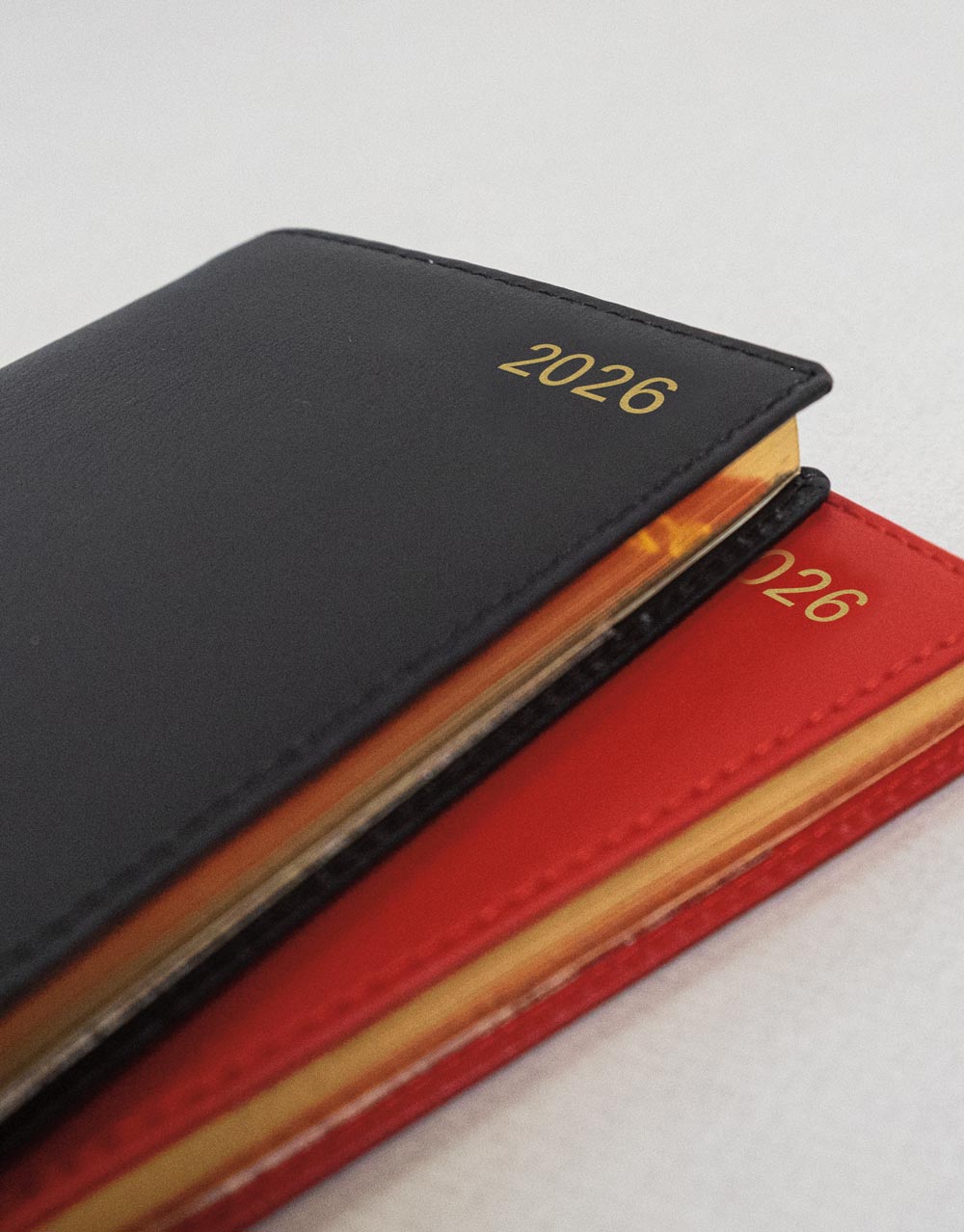 Letts of London Belgravia Slim Landscape Week to View Leather Diary with Appointments and Planners 2026 - English  26-C33SRD #color_red