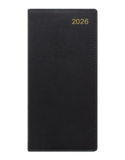Letts of London Belgravia Slim Week to View Leather Diary with Planners 2026 - English 26-C33SUBK #color_black
