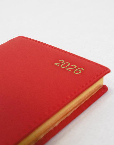 Letts of London Belgravia Slim Week to View Leather Diary with Planners 2026 - English 26-C33SURD #color_red
