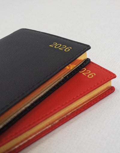 Letts of London Belgravia Slim Week to View Leather Diary with Planners 2026 - English 26-C33SURD #color_red