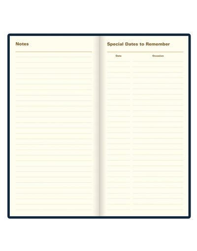 Letts of London Signature Slim Week to View Leather Diary with Planners 2026 - English 26-C38SUBE #color_blue