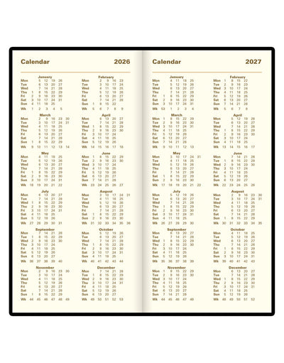 Letts of London Signature Slim Week to View Leather Diary with Planners 2026 - English 26-C38SUBK #color_black