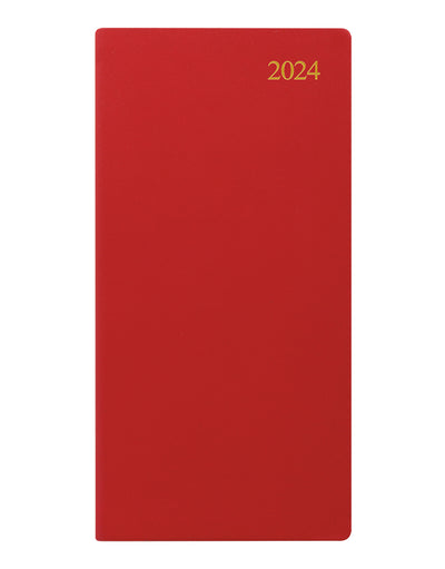 Signature Slim Week to View Leather Diary with Planners 2024 - English#color_red