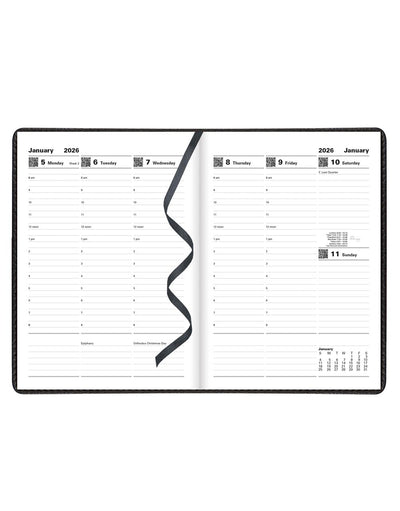 Letts Milano A5 Vertical Week to View Planner with Appointments 2026 - English 26-CT03XUBK #color_black