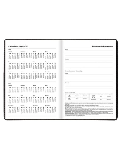 Letts Milano A5 Vertical Week to View Planner with Appointments 2026 - English 26-CT03XUBK #color_black