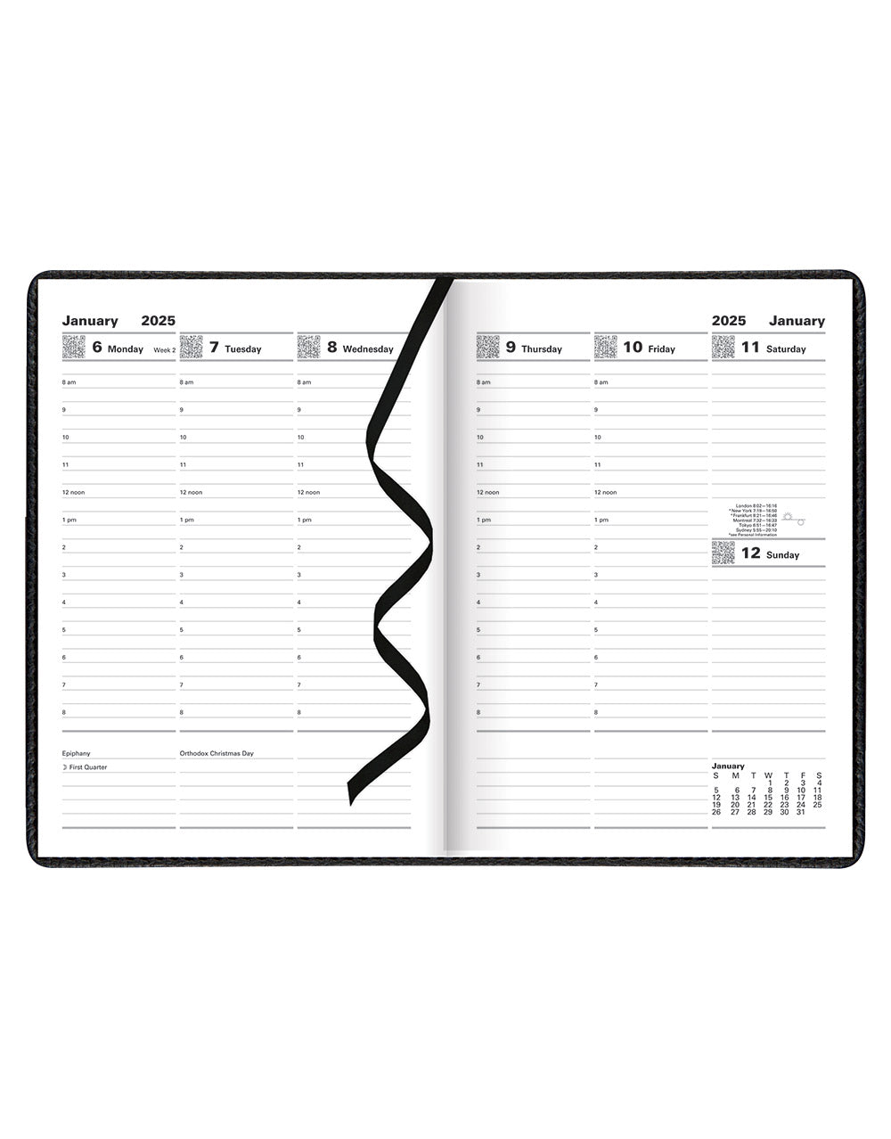 Milano A5 Vertical Week to View Planner with Appointments 2025 - English 25-CTO3XUBK#color_black