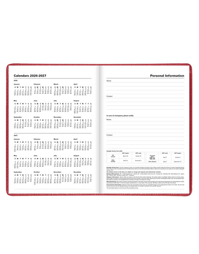 Letts Milano A5 Vertical Week to View Planner with Appointments 2026 - English 26-CT03XURD #color_red