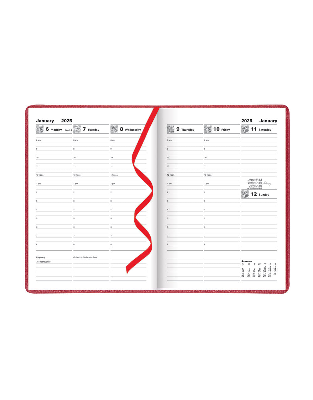 Milano A5 Vertical Week to View Planner with Appointments 2025 - English 25-CTO3XURD#color_red