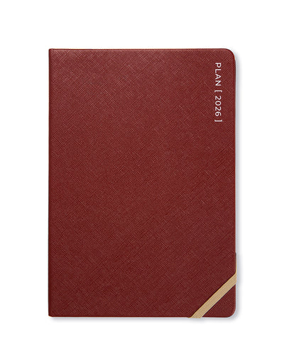 Letts of London Serene A5 Week to View Planner 2026 - Multilanguage Burgundy 26-082501 #color_burgundy