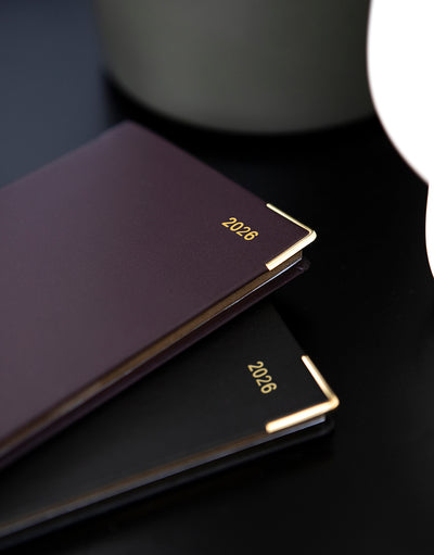 Letts of London Roma Quarto Week to View Leather Planner with Appointments 2026 - English Black 26-C33YIBK #color_black