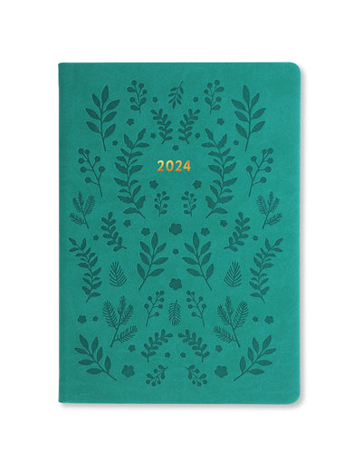 Woodland A5 Week to View Diary 2024 - Multilanguage#color_green