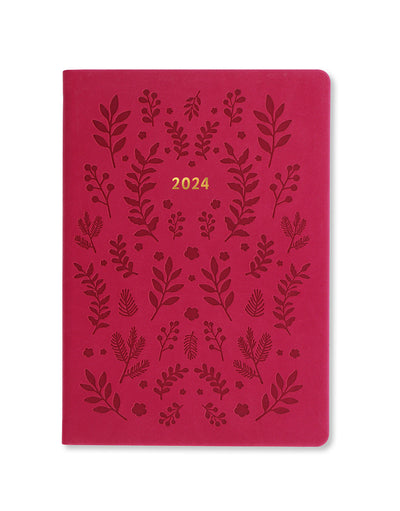 Woodland A5 Week to View Diary 2024 - Multilanguage#color_pink