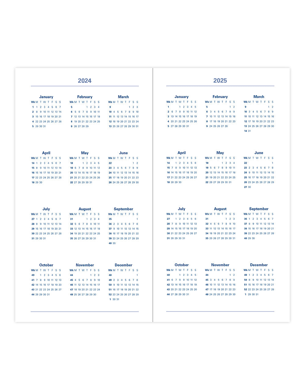 Woodland Medium Pocket Week to View Diary 2024 - Multilanguage#color_navy