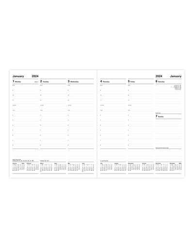 Classic Quarto Vertical Week to View Diary with Appointments 2024 - English#color_black