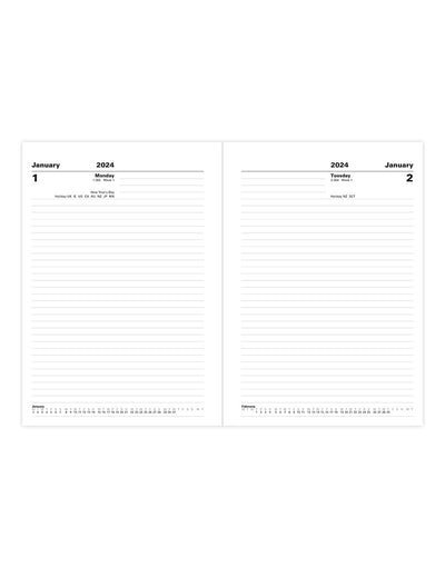 Standard A5 Day to a Page Diary 2024 - English#color_black