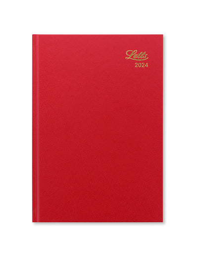 Standard A5 Day to a Page Diary 2024 - English#color_red