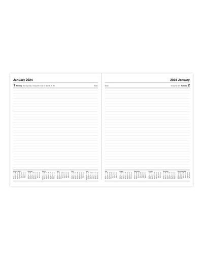 Standard Quarto Day to a Page Diary 2024 - English#color_red