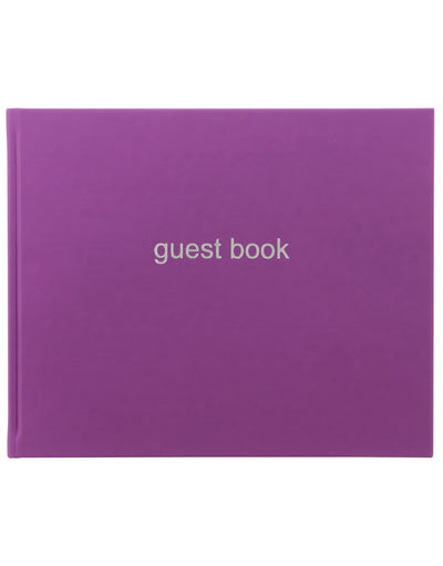 Dazzle Quarto Landscape Ruled Guest Book Purple#color_purple