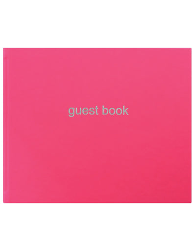 Dazzle Quarto Landscape Ruled Guest Book Pink#color_pink