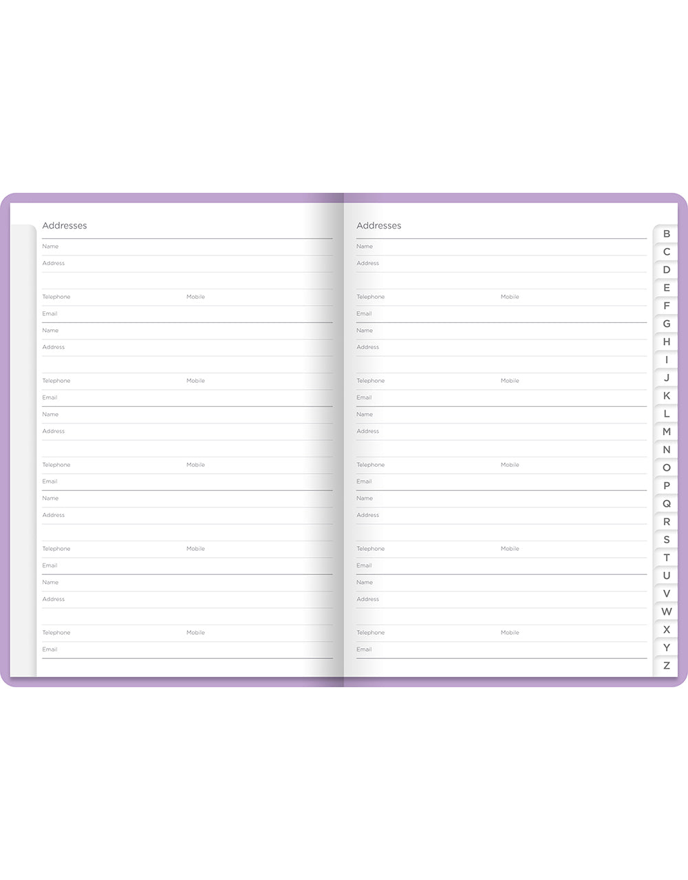 Pastel A5 Address Book Lilac#color_lilac