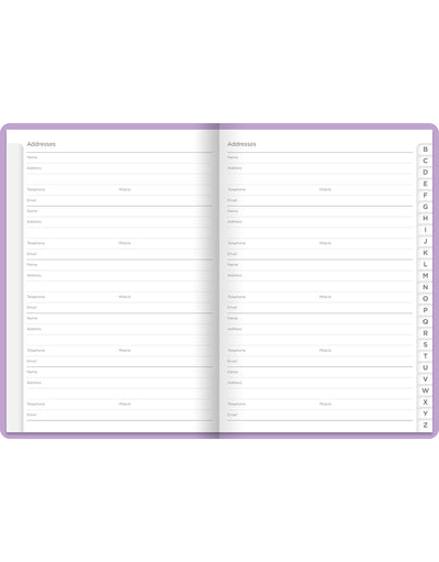 Pastel A5 Address Book Lilac#color_lilac